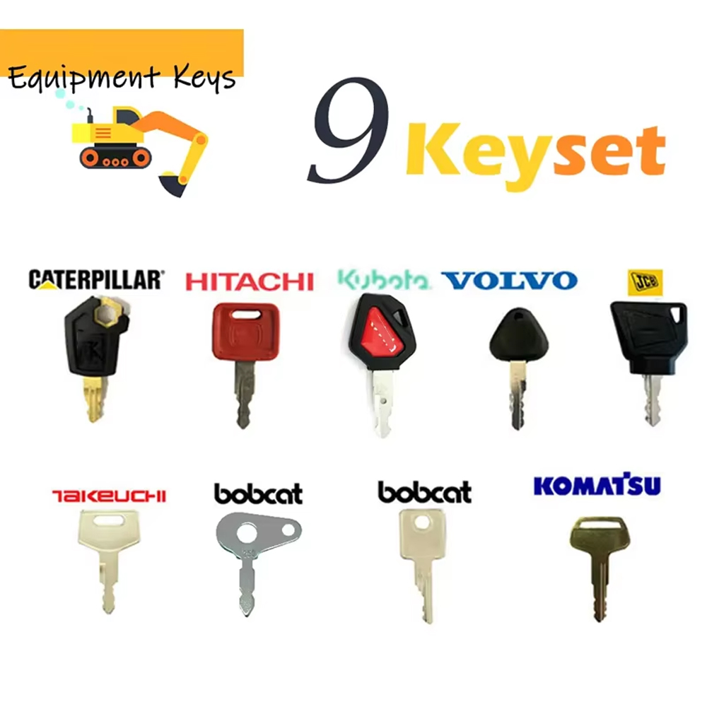 Heavy Equipment Key Set - 9PCS Master Plant Key Set Excavator