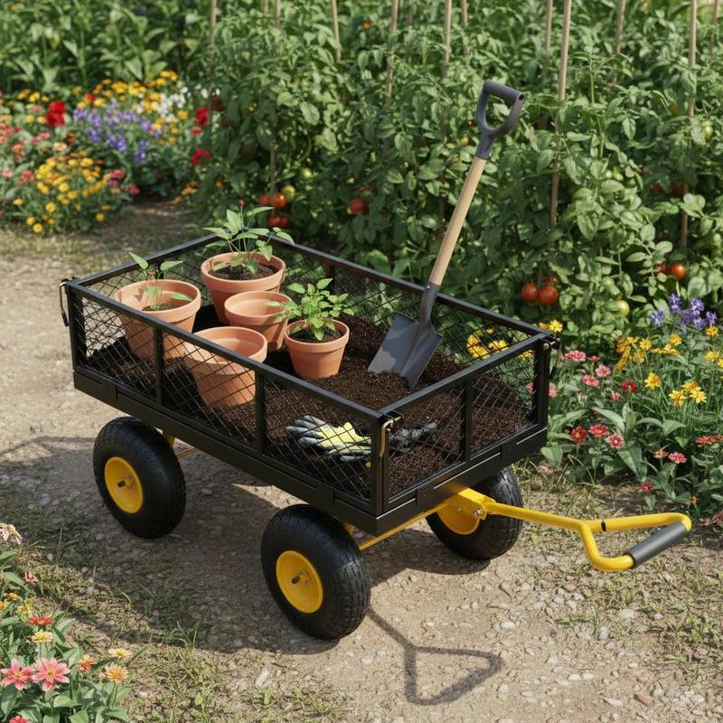Heavy Equipment Yard - Steel Garden Cart 500 Lbs For