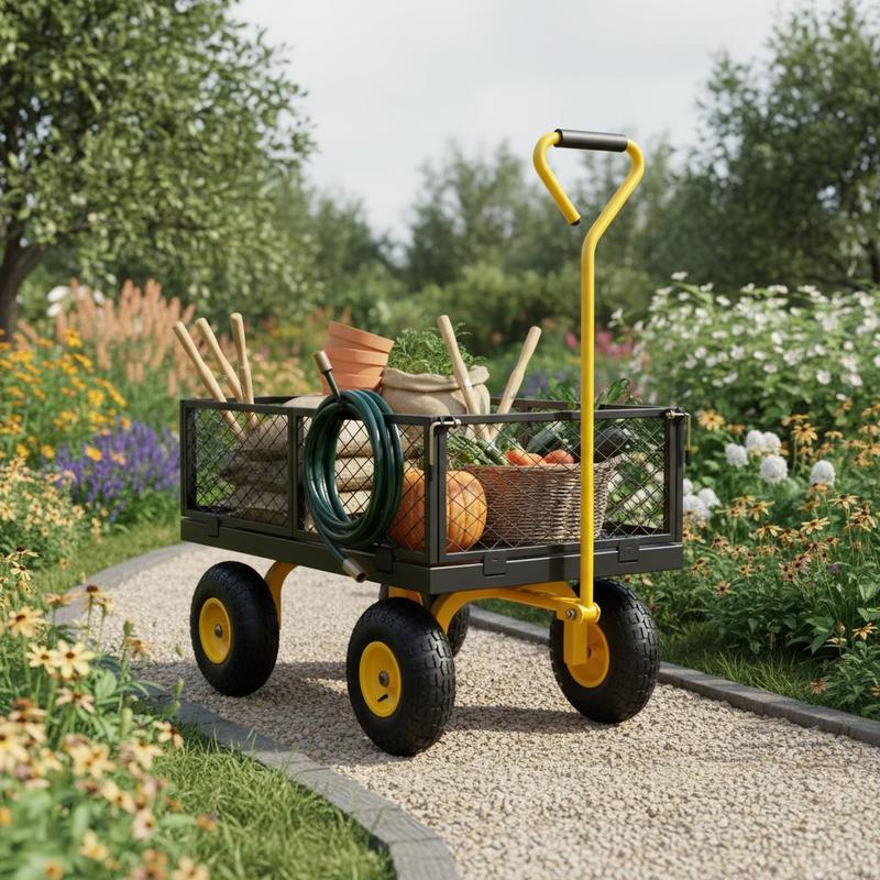 Steel Garden Cart 900 Lbs For  - Heavy Equipment Yard ulasan dan harga