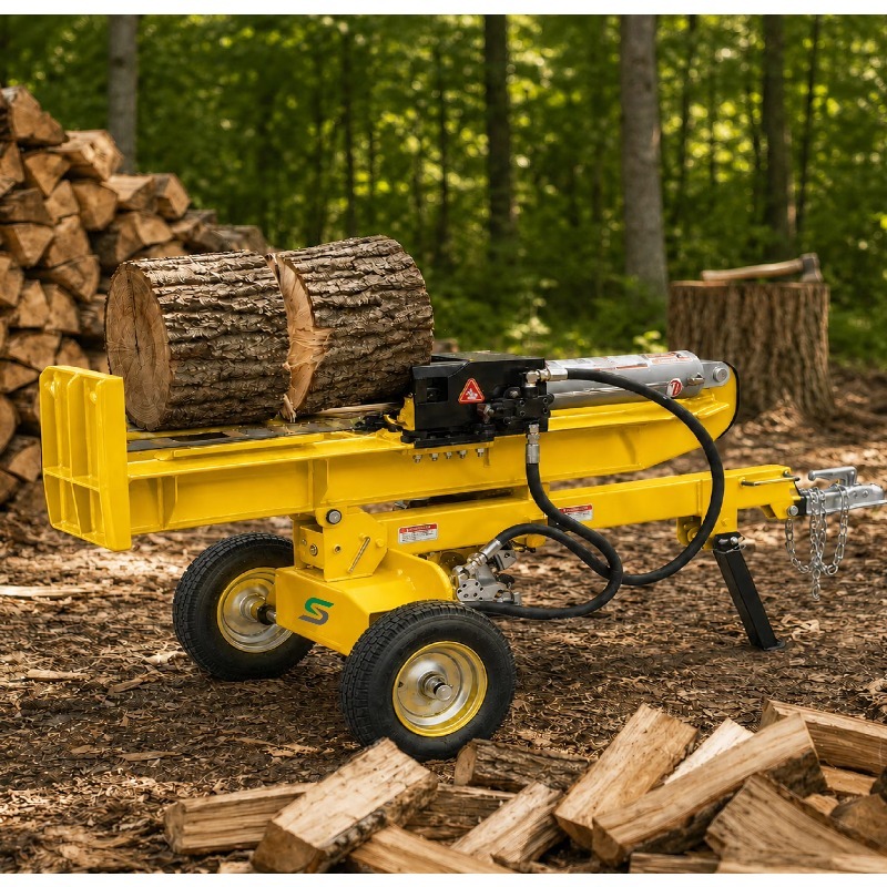Electric Hydraulic Log Splitte - Heavy Equipment Processor ulasan dan harga
