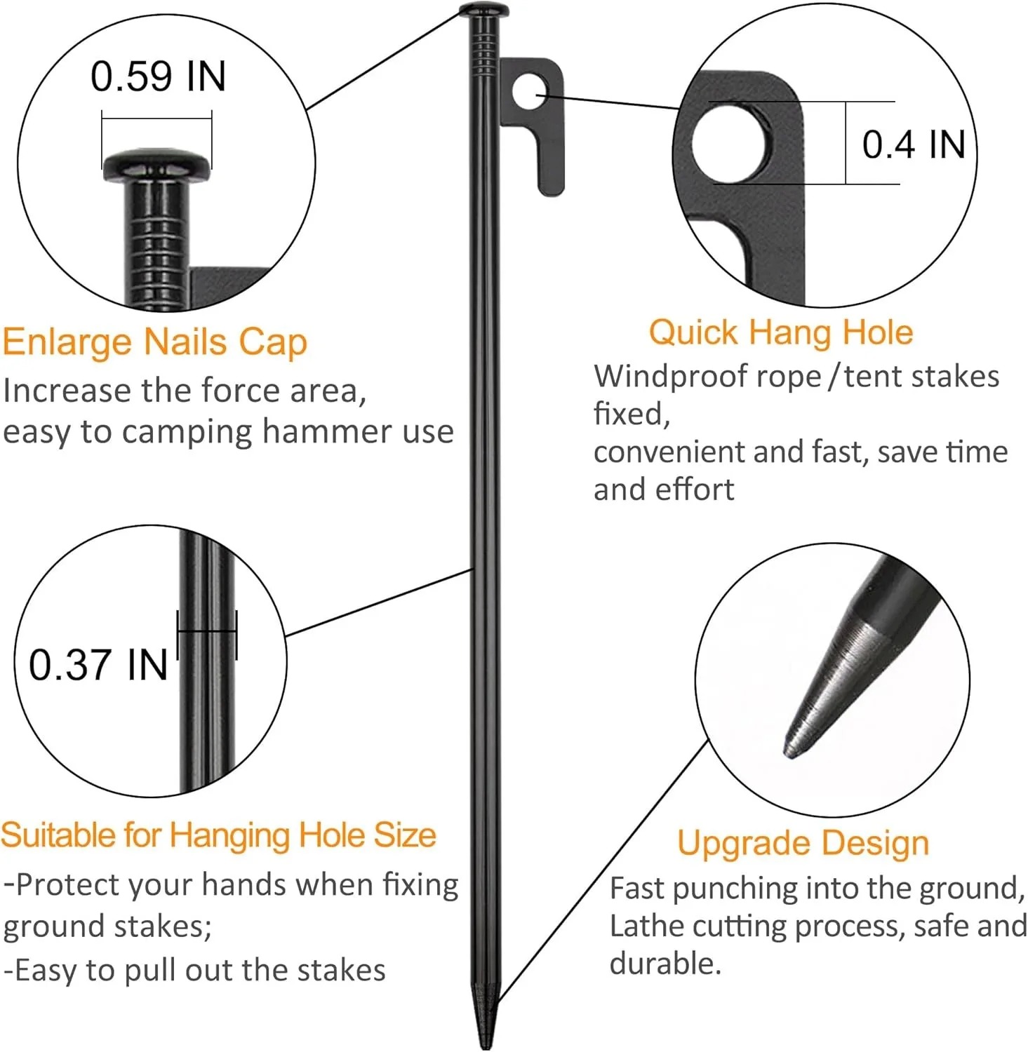 15/20/30cm Duty Heavy Tent Peg - Heavy Equipment Spare Parts ulasan dan harga