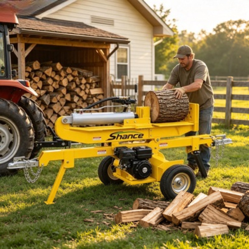 Electric Hydraulic Log Splitte - Heavy Equipment Processor ulasan dan harga