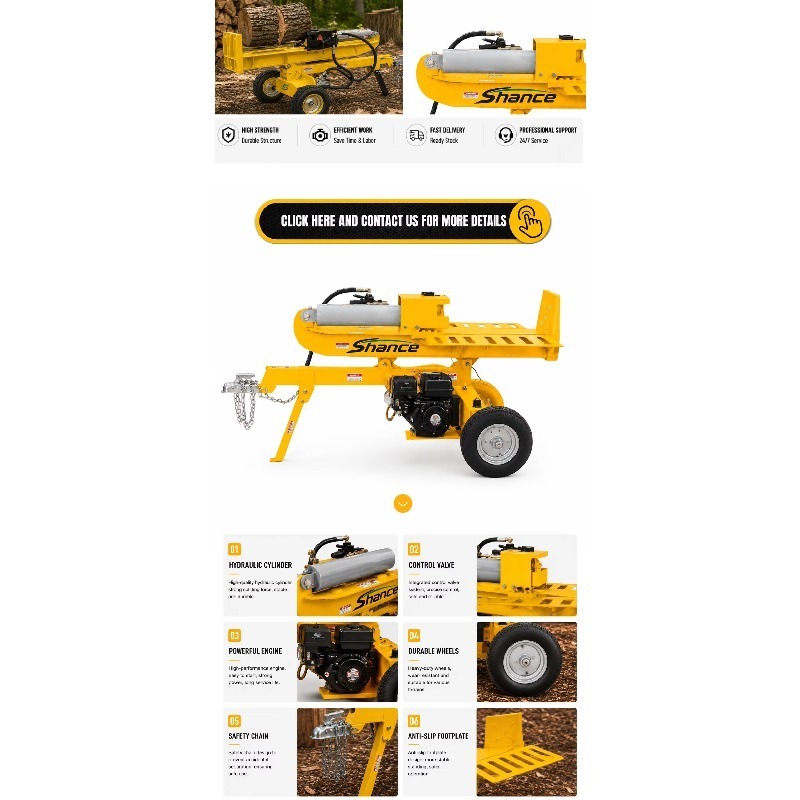 Electric Hydraulic Log Splitte - Heavy Equipment Processor ulasan dan harga